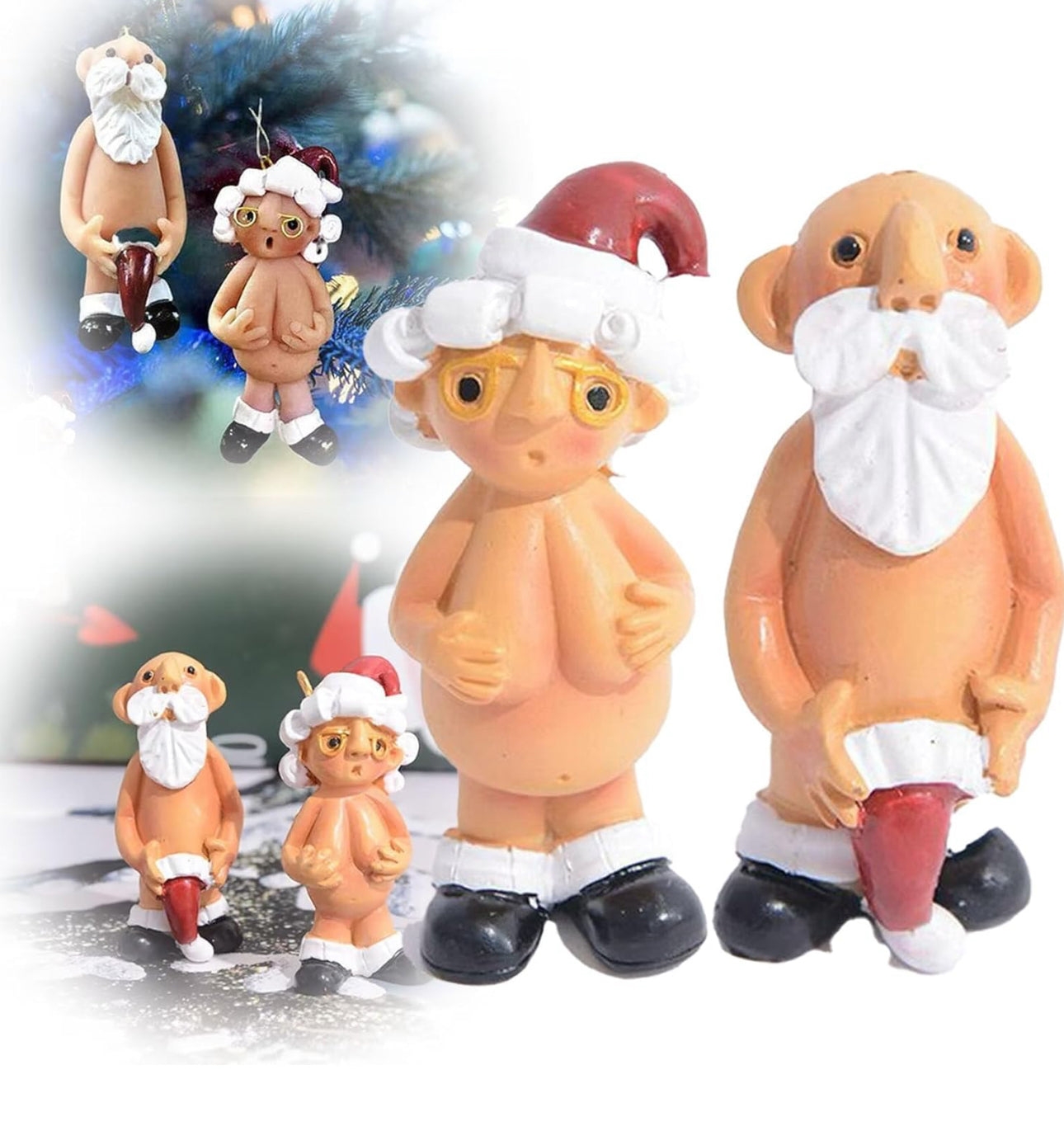 Naughty Naked Santa Claus Ornament