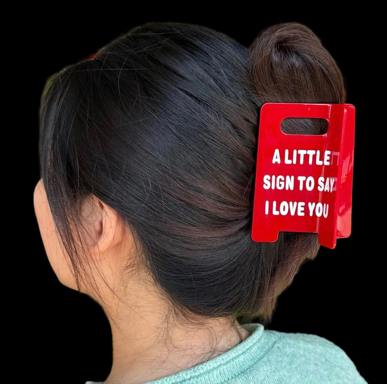 A LITTLE SIGN TO SAY I LOVE YOU HAIR CLAW CLIP