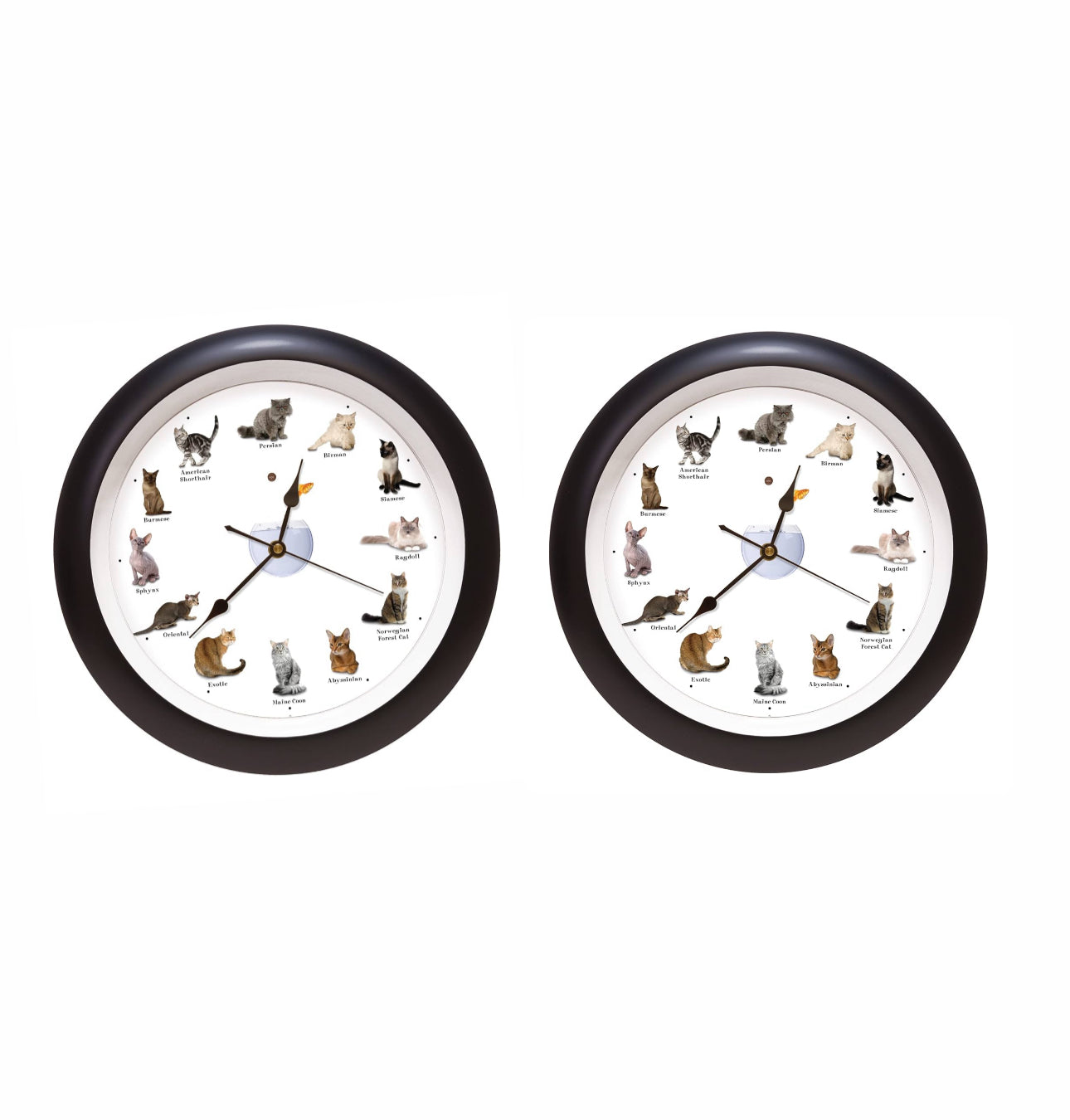 Meowing Cat Sounds Wall Clock