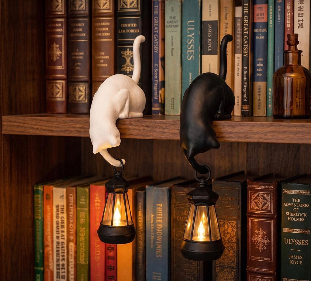 Cat Hook With Vintage Lantern