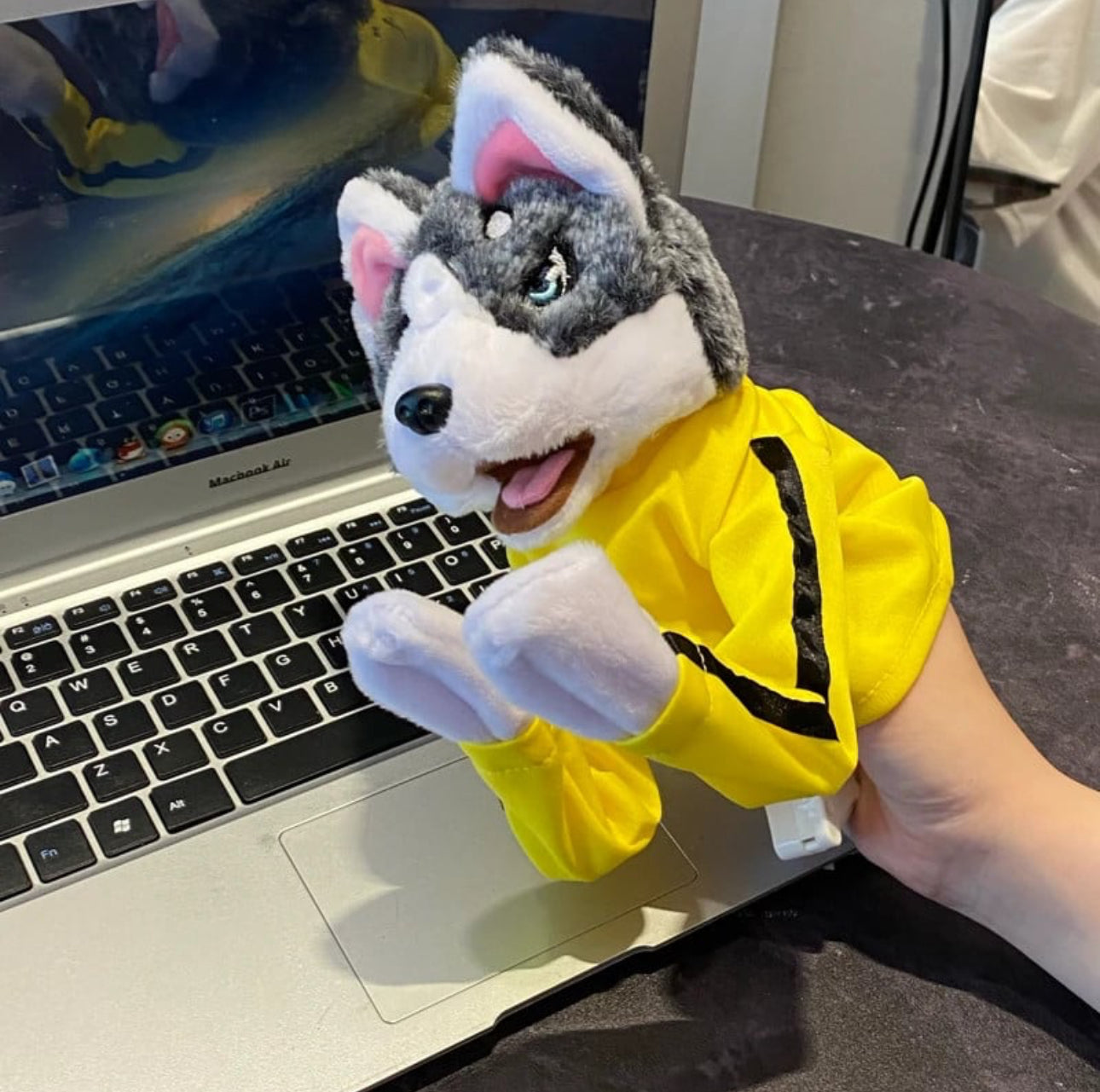 Battle Boxing Dog Doll Plush Tricky Doll New Husky Vocal Hand Puppet