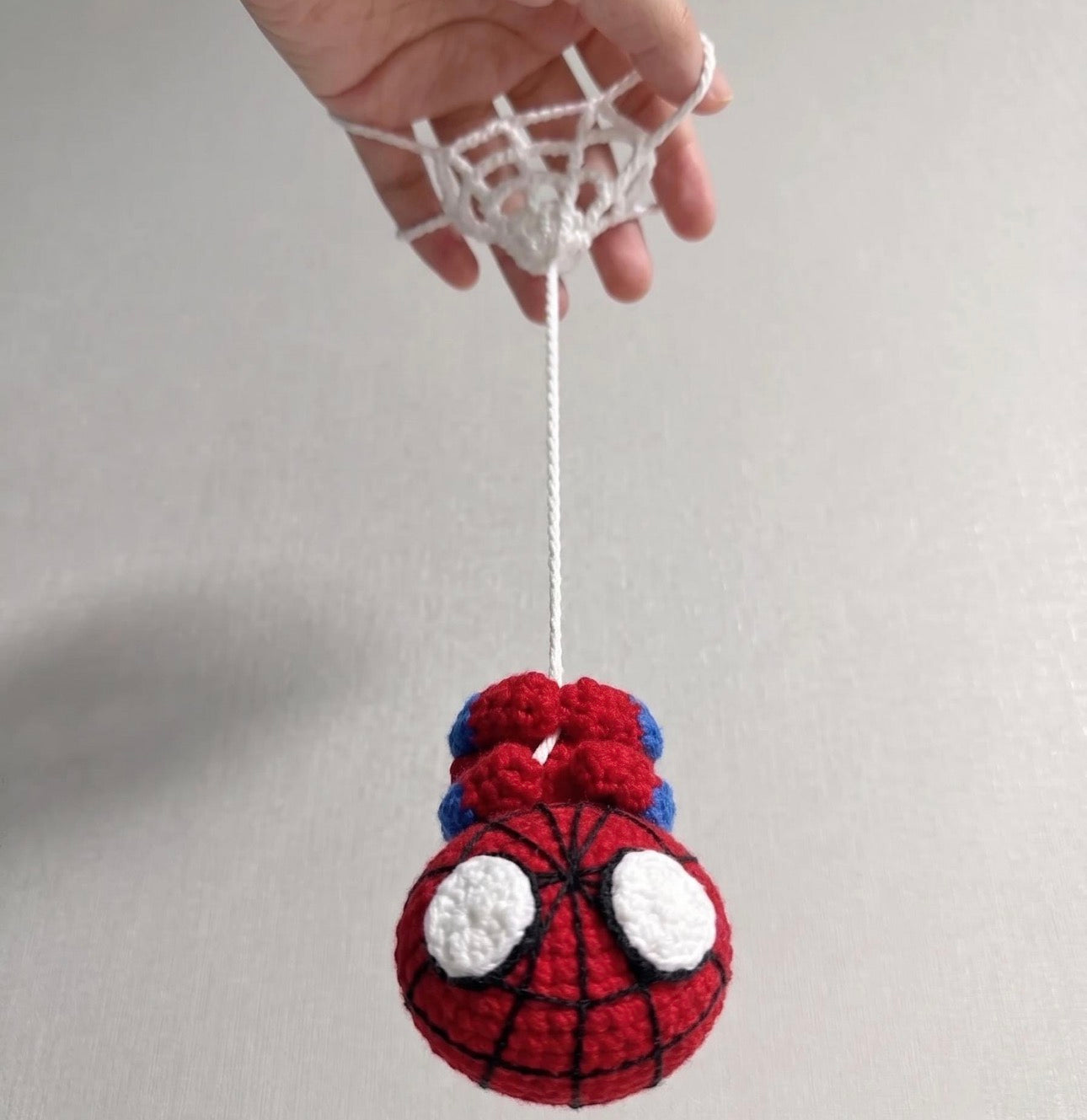 crochet Spider-Man hanging charm