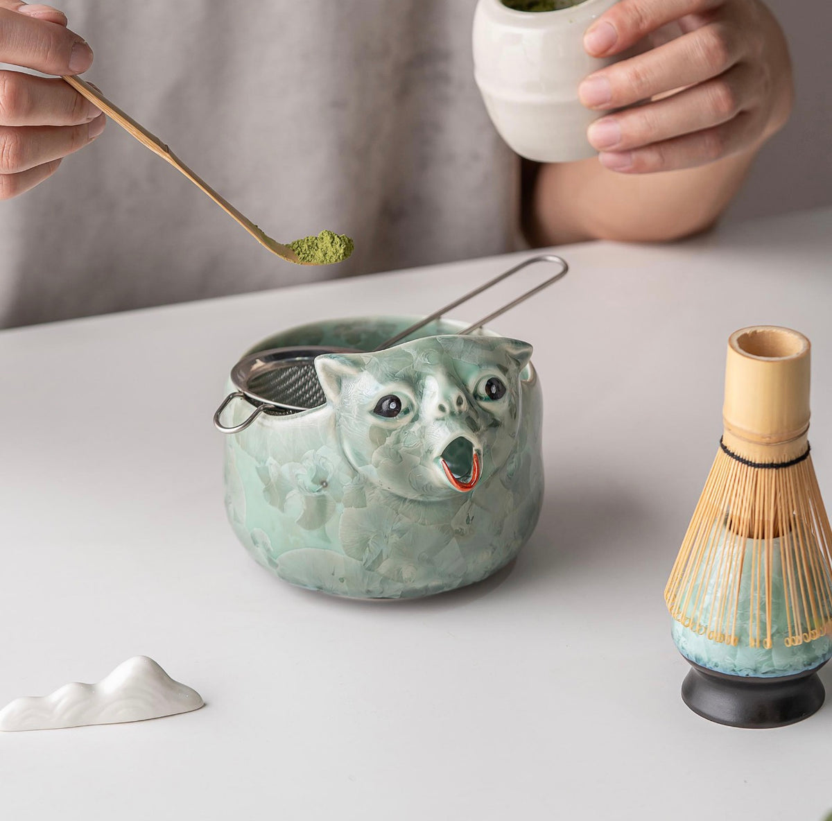 3D Funny Puking Cat Matcha Bowl