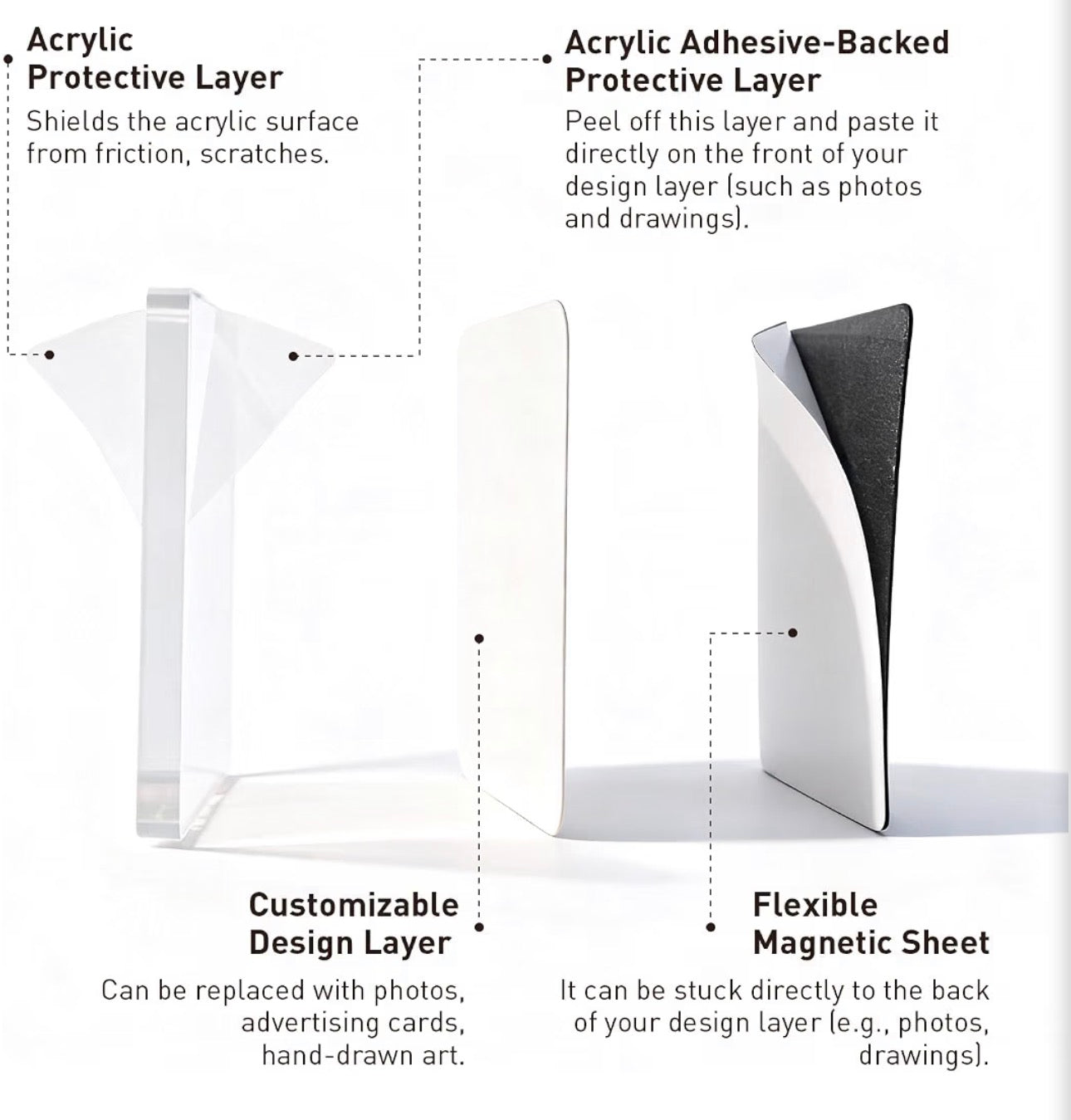 Clear Acrylic DIY Fridge Magnets Set