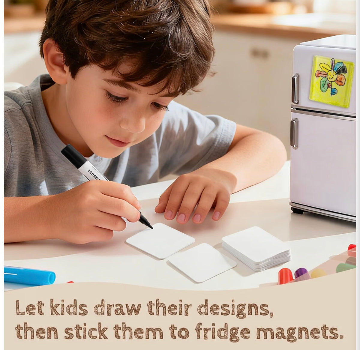 Clear Acrylic DIY Fridge Magnets Set