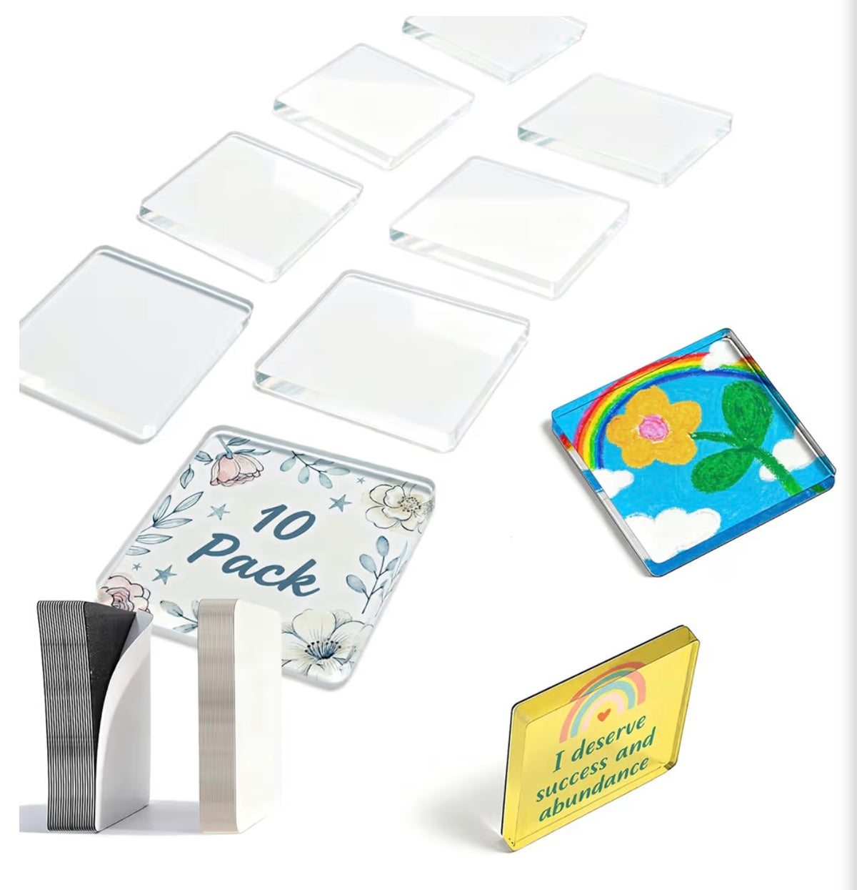 Clear Acrylic DIY Fridge Magnets Set