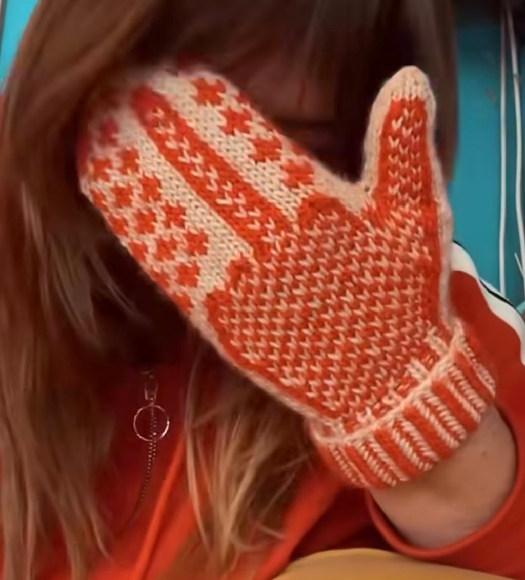 Mitten Graph Middle Finger Hand Knitted Mittens