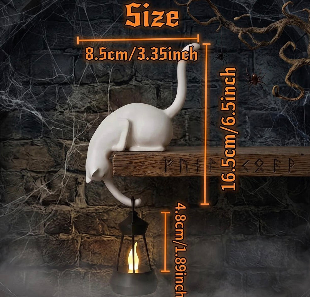Cat Hook With Vintage Lantern
