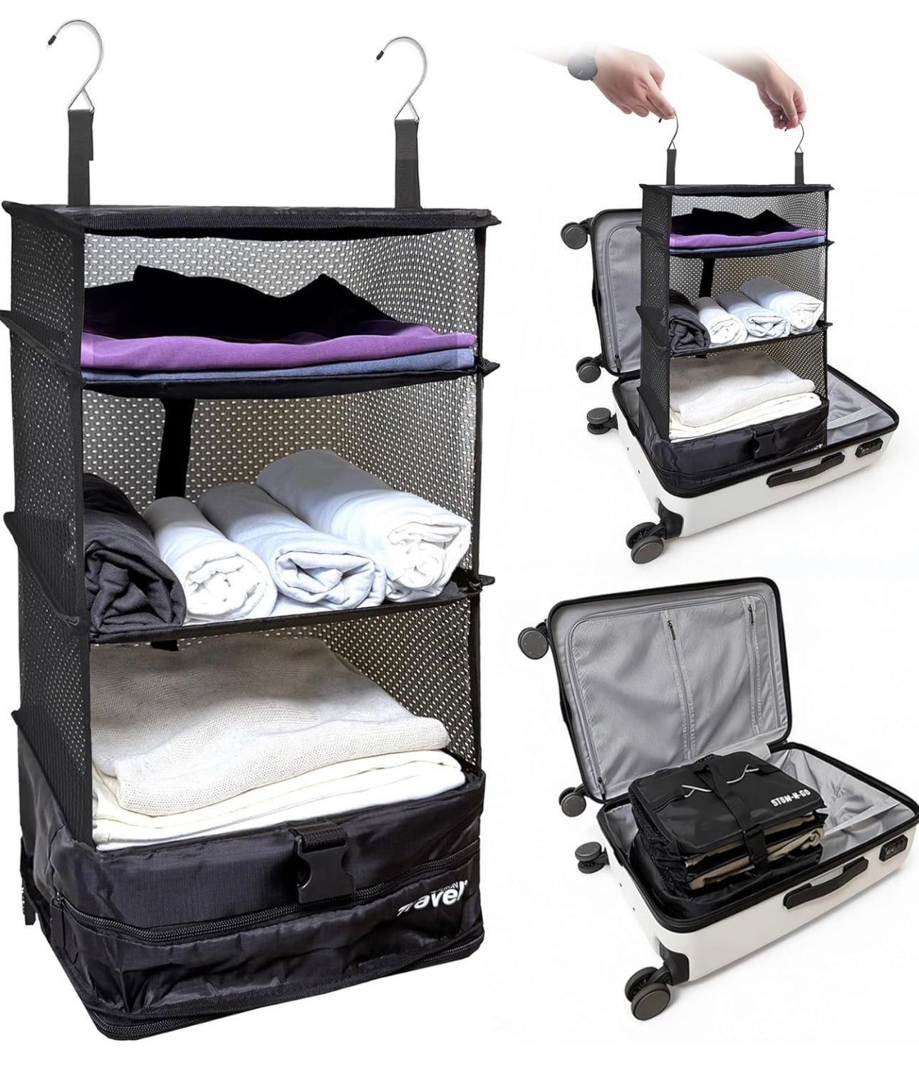 PORTABLE HANGING TRAVEL SHELVES