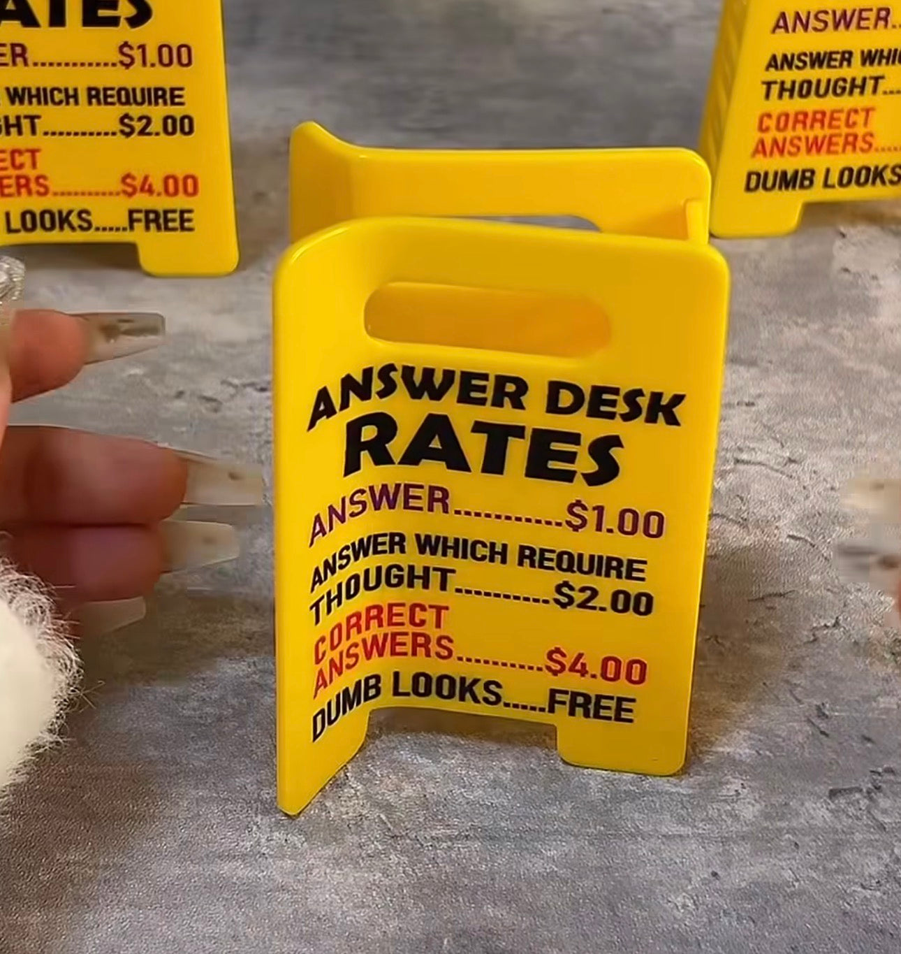 Answer Question Desk Rates Answer Desk Rates Sign hairclip