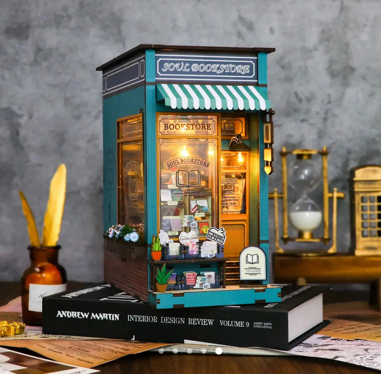 Mini Bookstore Nook Kit Lamp Trendslana