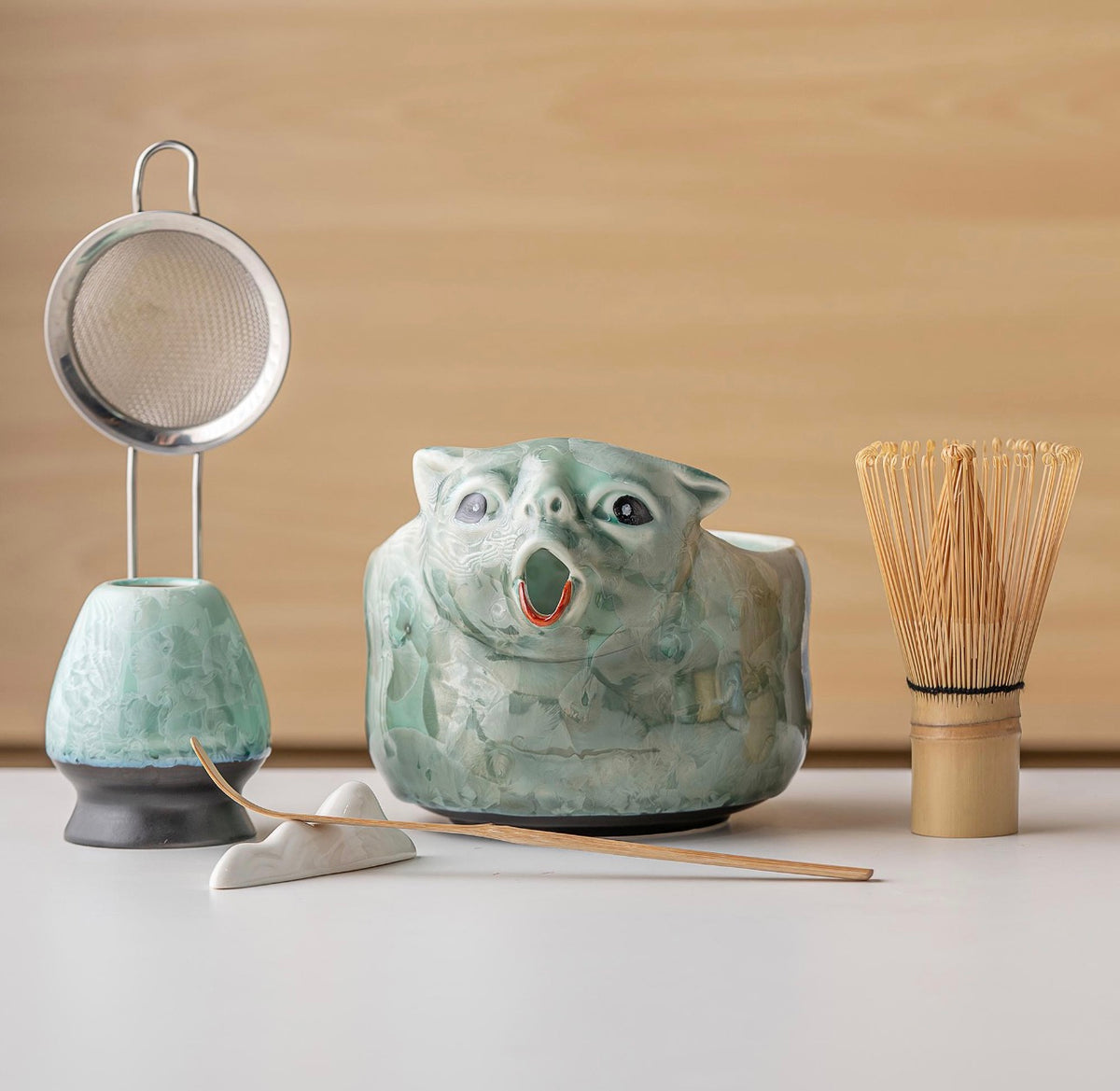 3D Funny Puking Cat Matcha Bowl