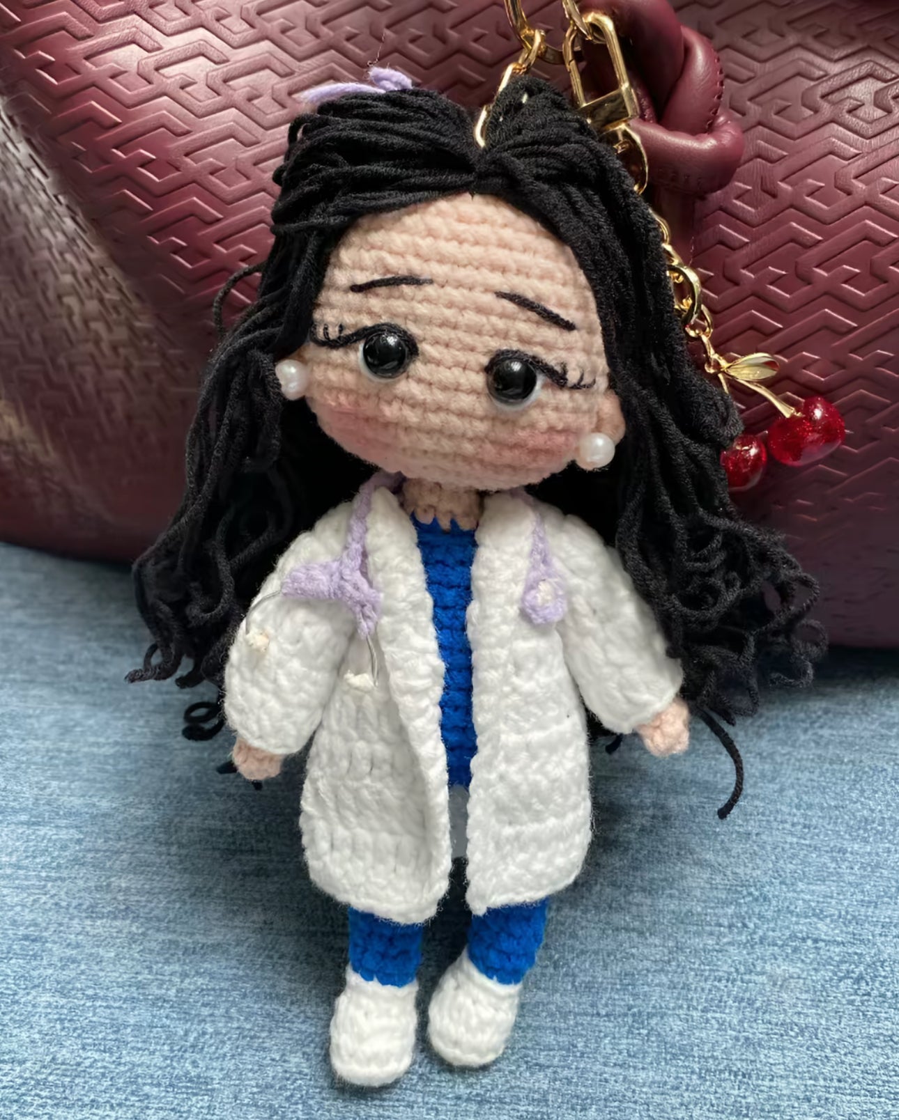 NURSE CROCHET KEYCHAIN