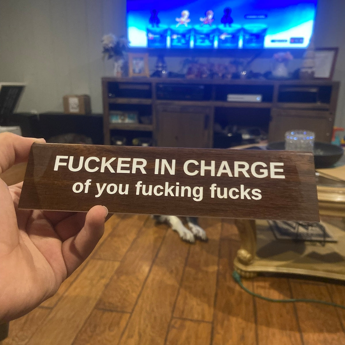 FUCKER IN CHARGE Sign