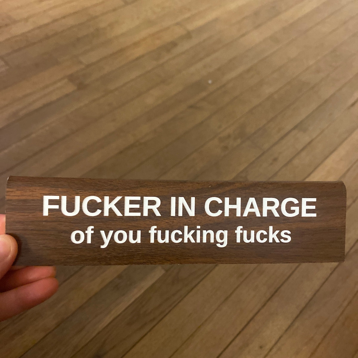 FUCKER IN CHARGE Sign