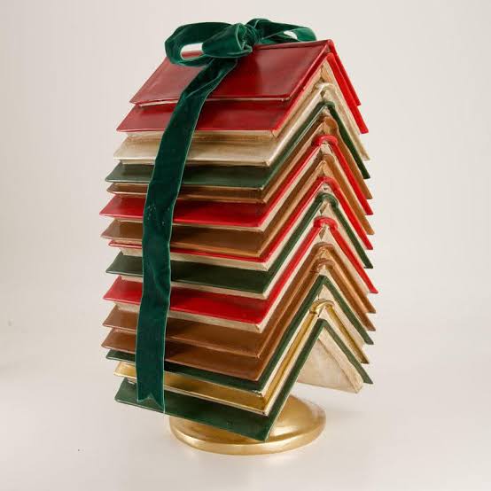 Stacked Book Christmas Tree