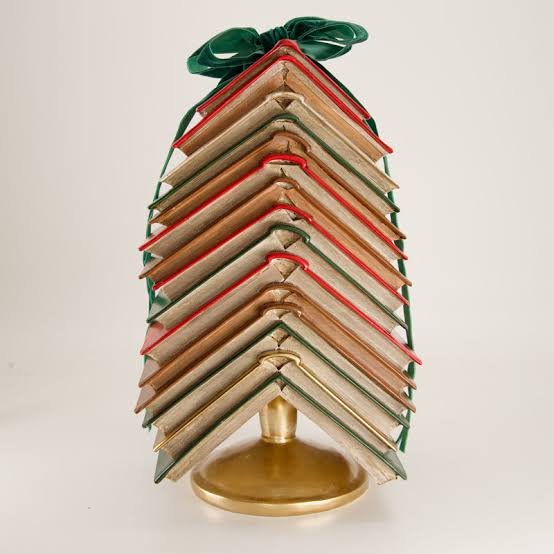 Stacked Book Christmas Tree