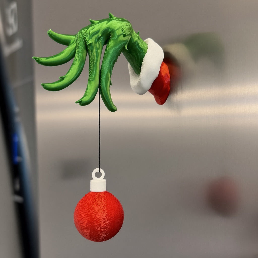 Grinch hand ornament holder