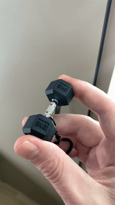 Dumbbell Keychain