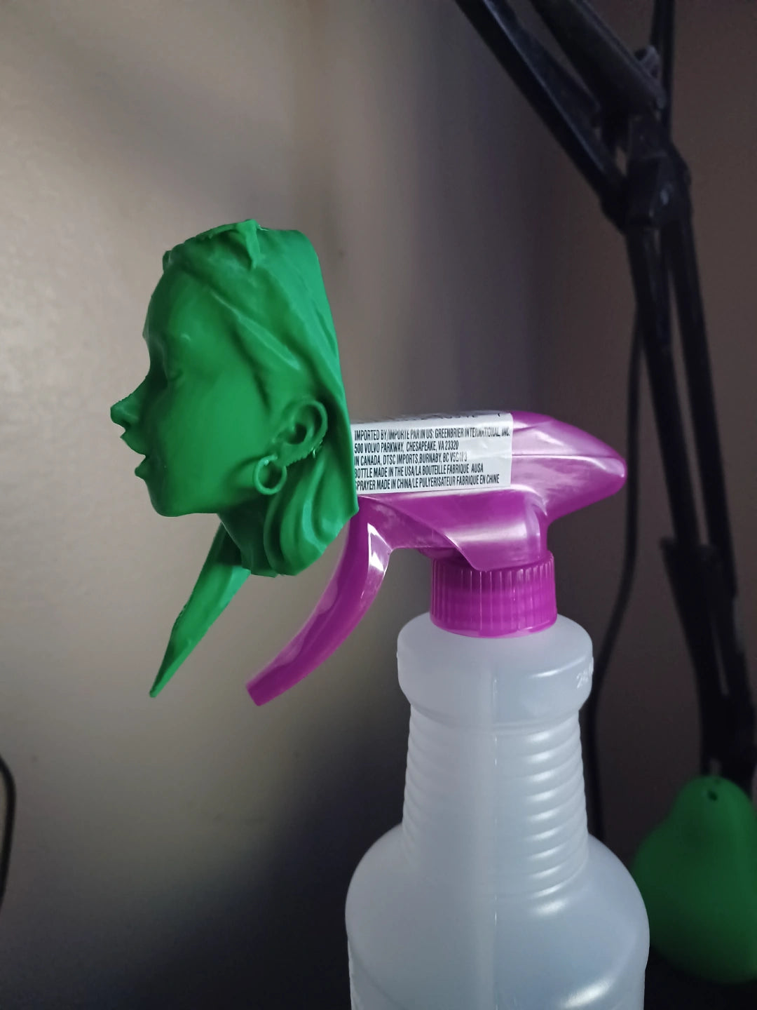 Hawk Tuah Girl spray windex bottle head