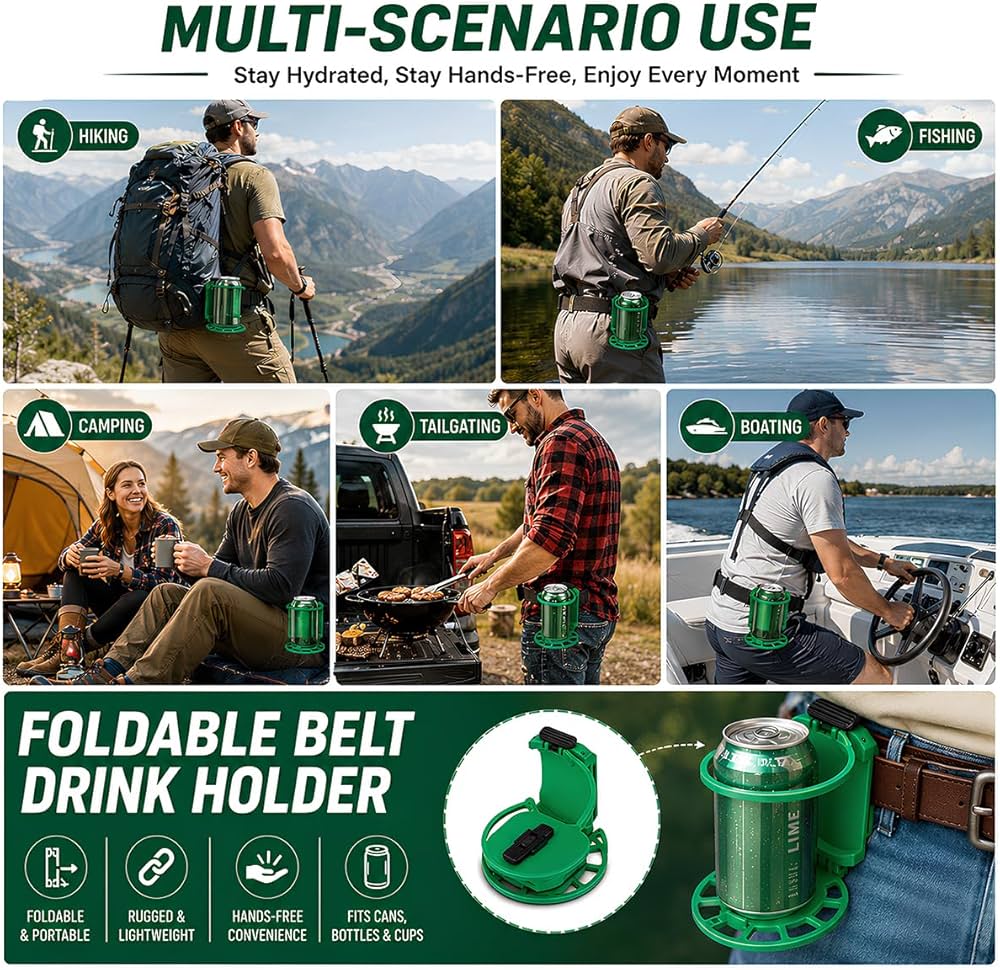 FOLDABLE BELT DRINK HOLDER