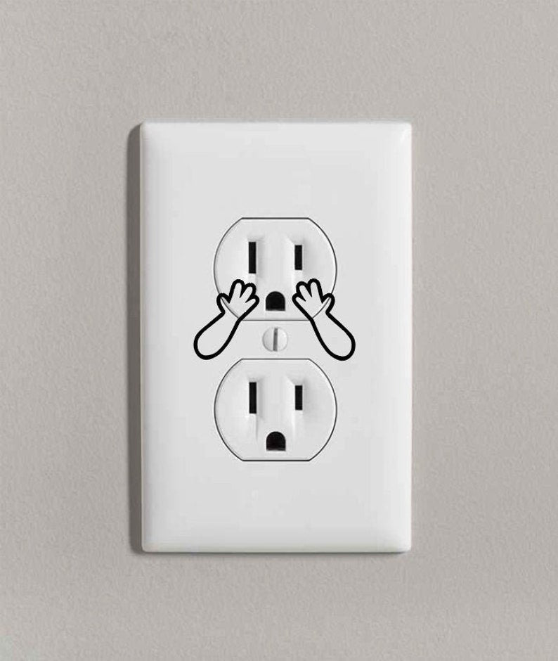 FUNNY ARM & HAND OUTLET DECALS