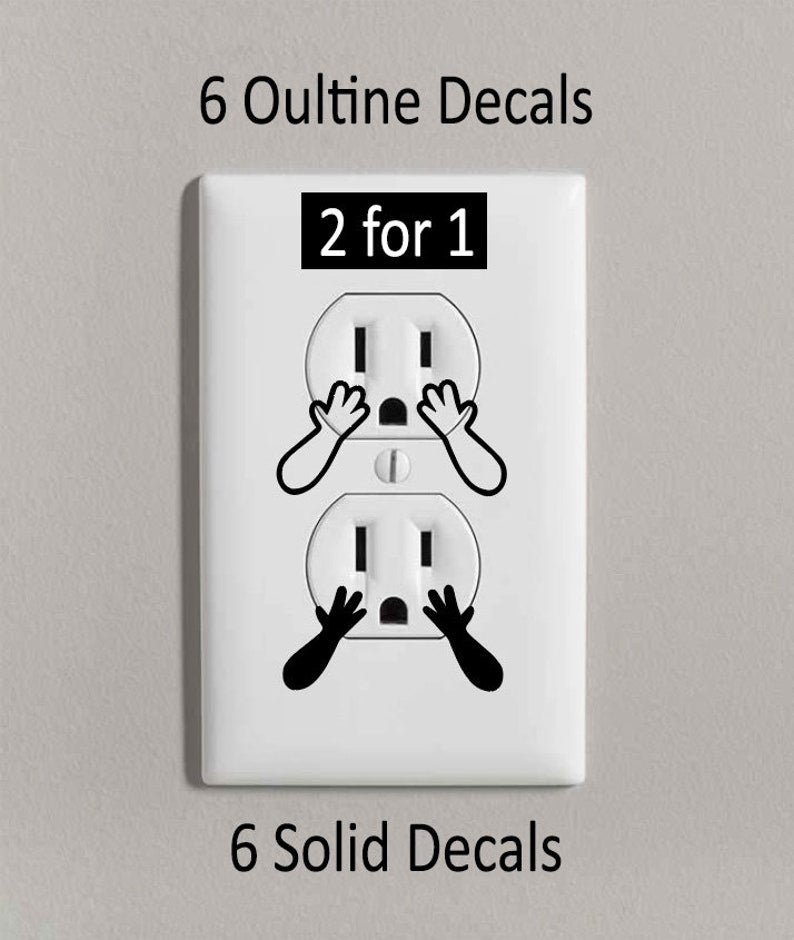 FUNNY ARM & HAND OUTLET DECALS