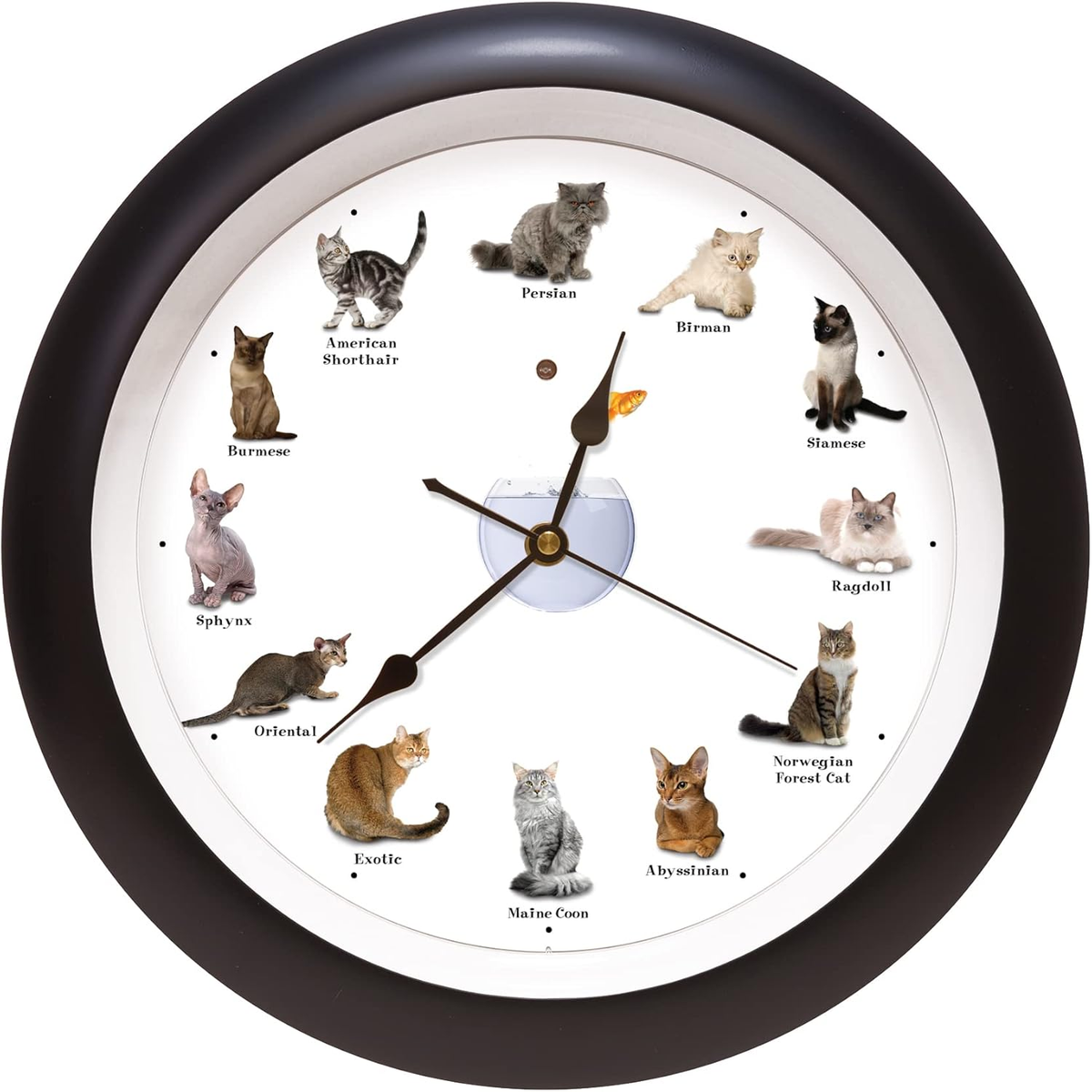 Meowing Cat Sounds Wall Clock
