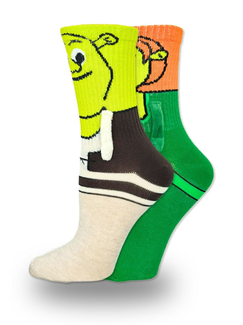 Shrek and Fiona mid-crew socks
