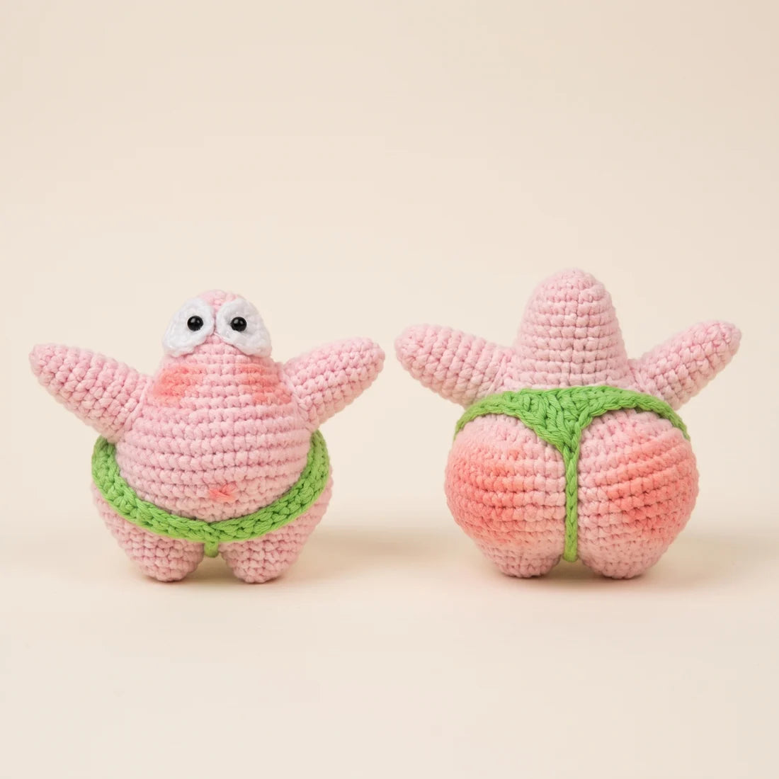 Patric Star Crochet Keychain