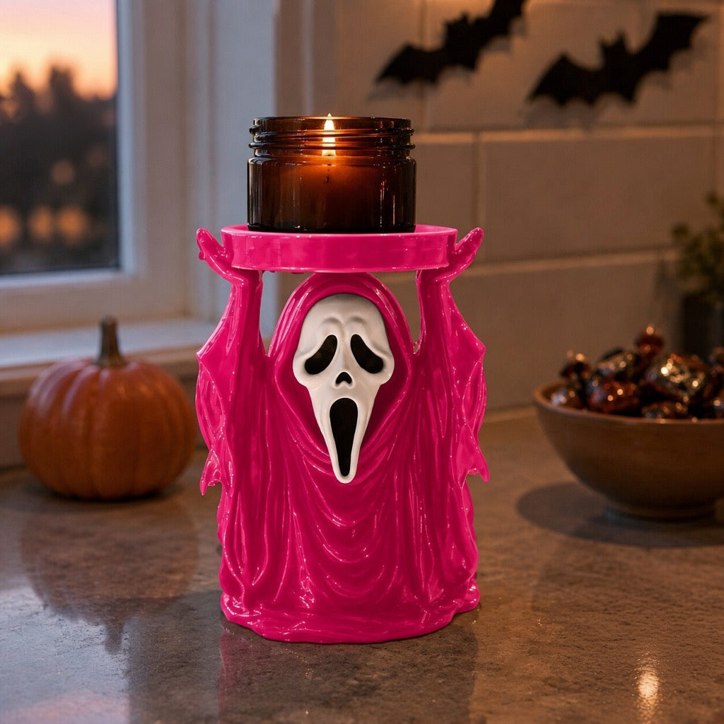 Ghostface Halloween Candle Holder