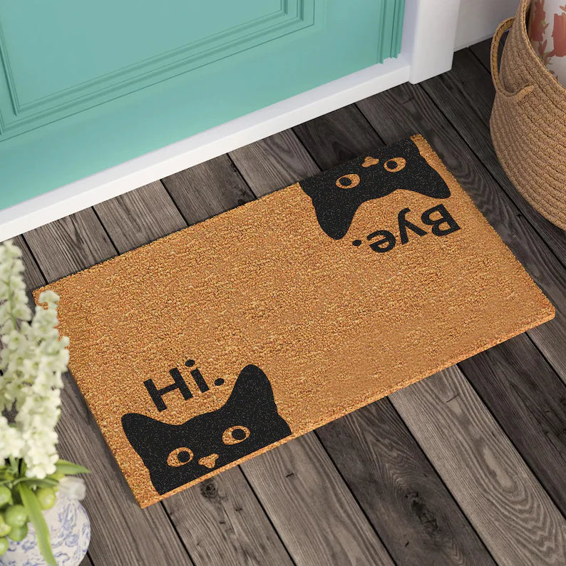 Hi Bye Cat Doormat