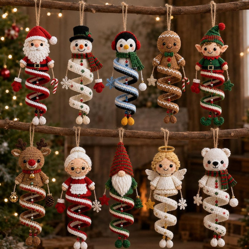 Crochet Christmas Spiral Ornaments