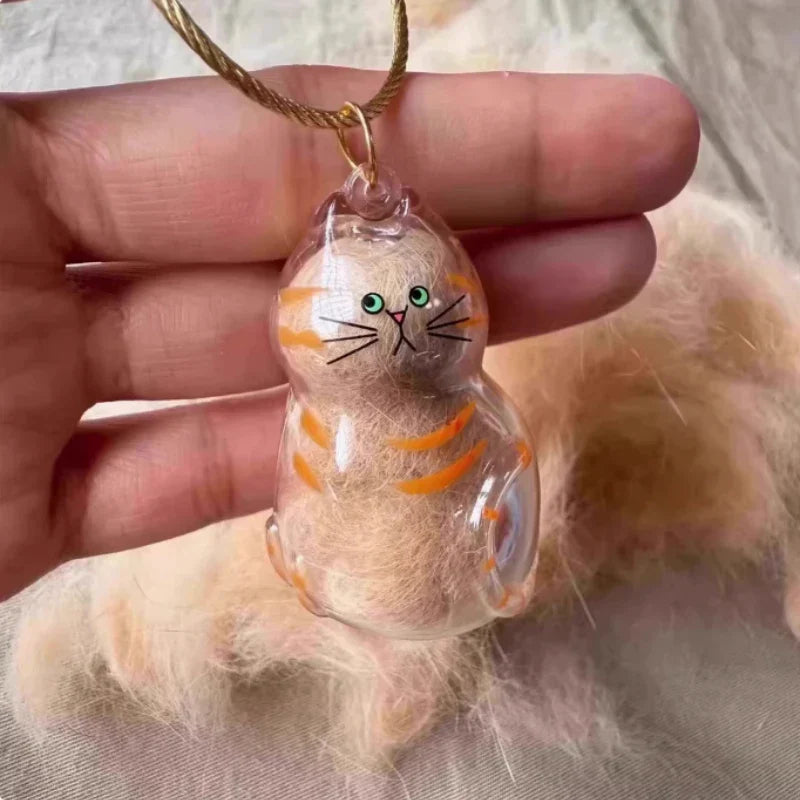 Cat Fur Memorial Keychain