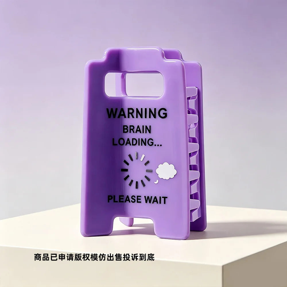 Funny Mini Caution Sign Hair Claw Clips