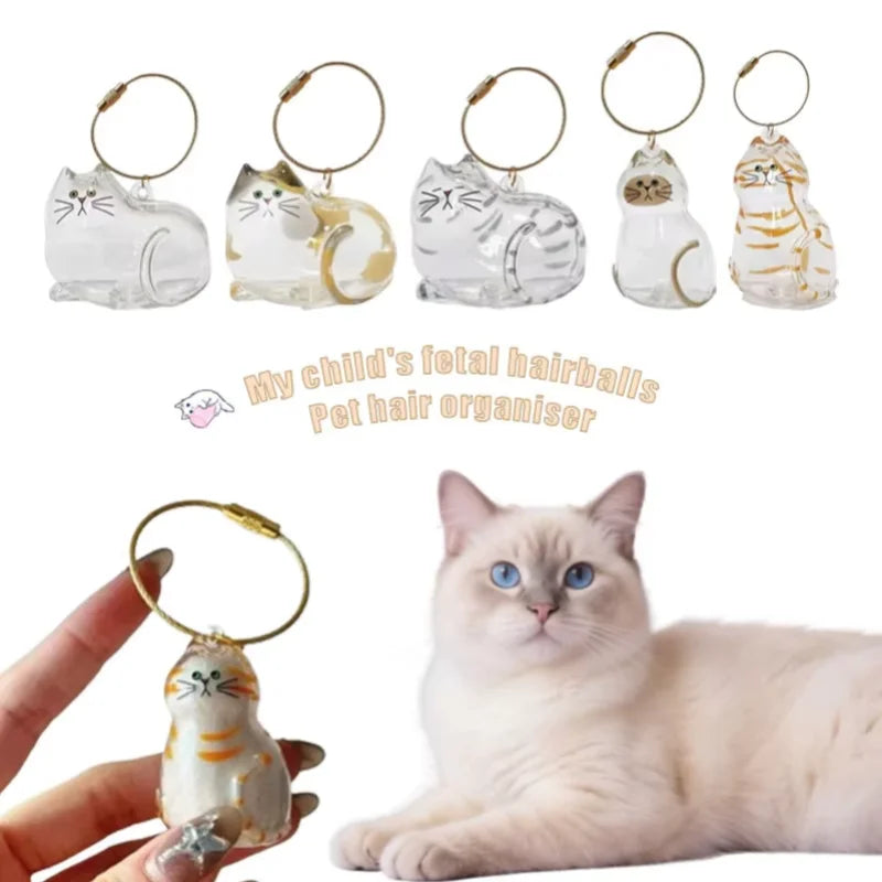 Cat Fur Memorial Keychain