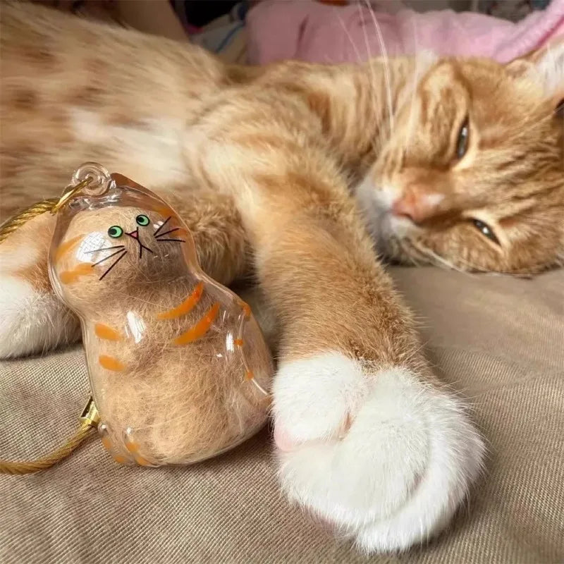 Cat Fur Memorial Keychain