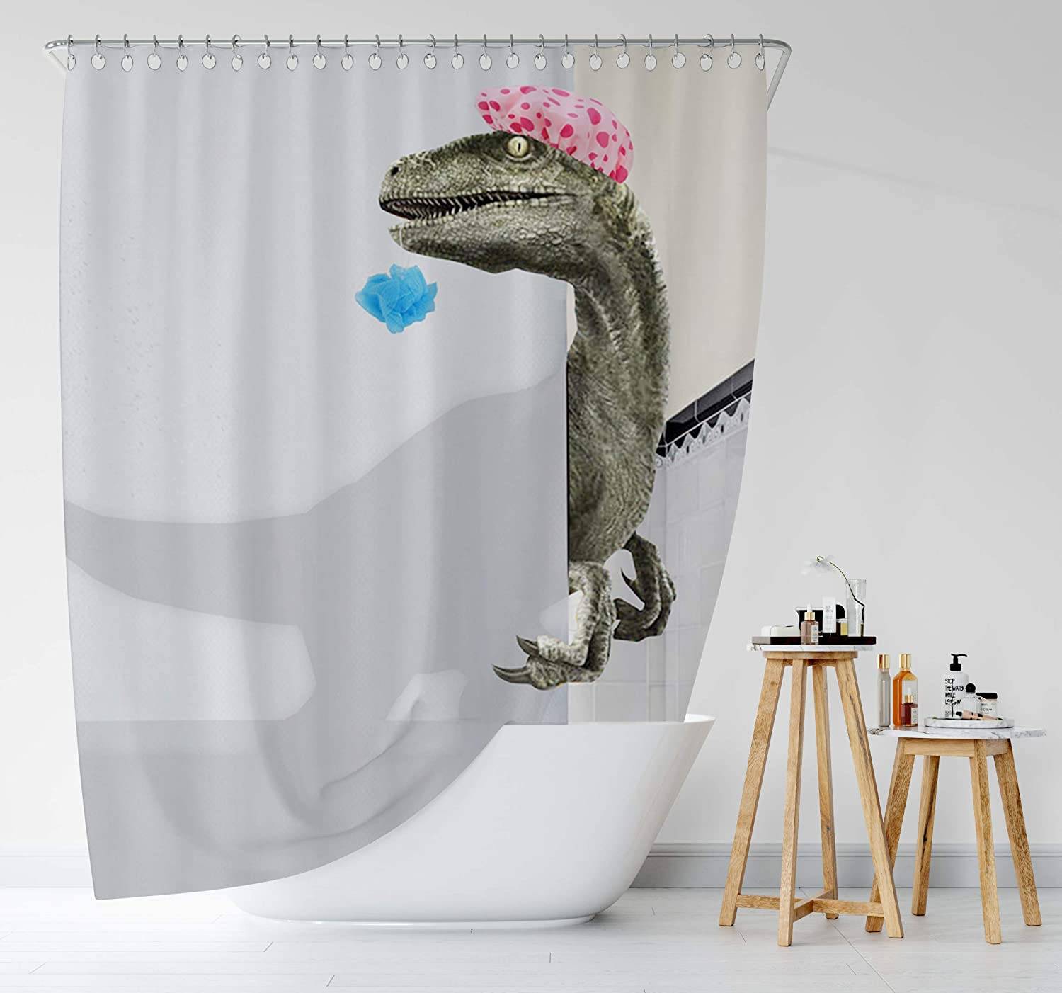 Funny Dinosaur Shower Curtain
