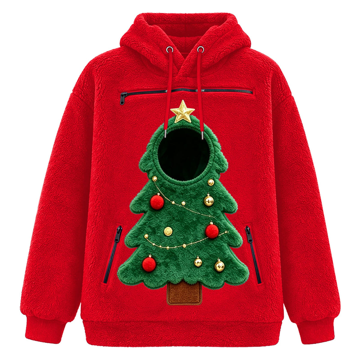 Christmas Pet Carrier Fleece Hoodie