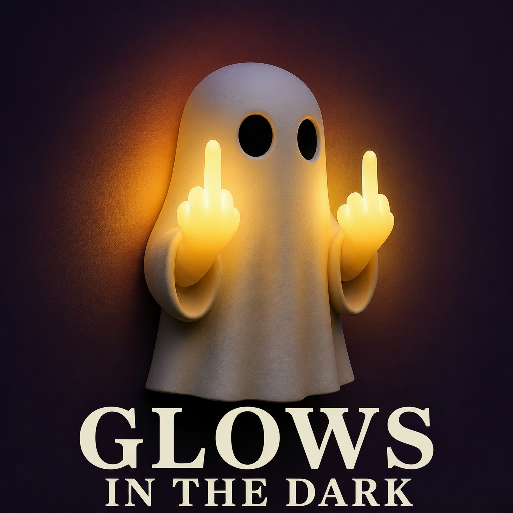 Halloween Ghost Middle Finger Statue